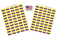 Made in USA! 100 Country Flag 1.5" x 1" Self Adhesive World Flag Stickers, Two Sheets of 50, 100 Sticker Flags Total (Colombia)