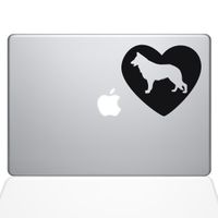 The Decal Guru Heart German Shepherd Decal Vinyl Sticker, 12" MacBook, Black (1382-MAC-12M-BLA)