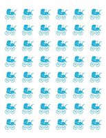 Special Pack 48 Light Baby BOY Blue Carriage Envelope Seals Labels Stickers 1.2" Round #CUAS