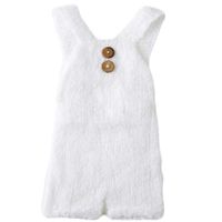 Baby Photography Props Boy Girl Photo Shoot Outfits Newborn Crochet Costume Infant Knitted Clothes Mohair Rompers (White)