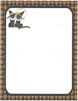 Halloween Black Cats Witches On The Moon Stationery Printer Paper 26 Sheets
