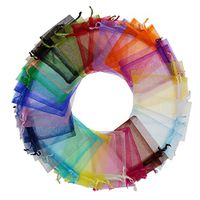 Tebery 200-Count Assorted Color Organza Gift Bags with Drawstring Yarn Bag Candy Jewelry Party Wedding Favor Pouches - 3.5 x 4.75 Inches