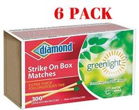 Diamond Wooden Matches, Kitchen Matches, Strike on Box Matches, 3 Boxes of 300 in each box for a total of 900 matches, Extra Thick for longer burn time