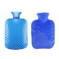 Classic Rubber Transparent Hot Water Bottle 1 Liter with Cover for Pain Relief Cold Therapy #27