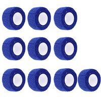 ESUPPORT 1 Inches X 5 Yards Blue Self Adherent Cohesive Wrap Bandages Adhesive Wounds Strong Elastic First Aid Tape for Sport Wrist Ankle 10 Count