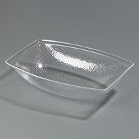 Clear Oval Acrylic Pebbled Finish 11 Quart Bowl 13 7/8 x 18 7/8 inch - 4 per case