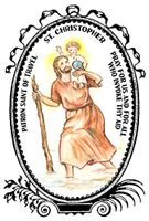 St Christopher Patron of Travel 4"x6" Set of 6 Linen Postcards