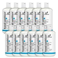 Artnaturals Hand Sanitizer Gel Alcohol Based (12 Pack x 8 Fl Oz / 220ml) Infused with Jojoba Oil, Alovera Gel & Vitamin E - Unscented Fragrance Free Sanitize