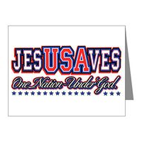 Note Cards (10 Pack) USA Jesus Saves Nation Under God