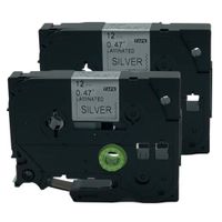 QPMY 2 Pack Compatible for Brother P-Touch Laminated TZe TZ Label Tape Cartridge 12mm x 8m (TZe-931 Black on Silver)