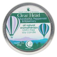 Way Out Wax Aromatherapy Scented Soy Candle (3 oz Travel Tin); Hand-Poured w/Pure Essential Oils, Clear Head Fragrance