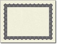 Masterpiece Silver Parchment Certificate - 11 x 8.5 - 100 Sheets