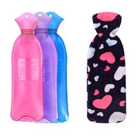 1L Long Shape Hot Water Bottles Warm Hands,Treating Sore Muscles, Random Cover C
