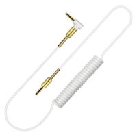 Chezaa Audio Cable, 1.5M 3.5mm Stereo Male To Male AUX Retractable Stretched Audio Cord (White)