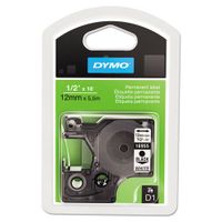 Genuine DYMO 1/2" (12mm) Black on White Permanent (strong adhesive) D1 Tape for Dymo LabelPoint 200 Label Maker
