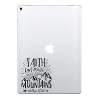 FINCIBO 5 x 5 inch Matthew 17:20 Removable Vinyl Decal Stickers for iPad MacBook Laptop (Or Any Flat Surface)