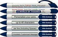 Greeting Pen Personalized Pens-World of Thanks Rotating Message Pen - 25 Pack (P-PP-111-25)
