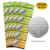 CR2450 Battery 3v Lithium Coin Cell Batteries - High Capacity 700mAh Button Cell Battery 3 Volt CR2450 Batteries for Flameless Tea Light Candles, Remote, Window Sensor 20 Pack
