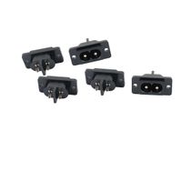 uxcell a16031500ux1368 AC 250V 10A PCB Board Panel Mount Male 2 Terminals Soldering C8 Type Power Inlet Connector Pack of 5