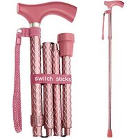 Switch Sticks Aluminum Adjustable Folding Cane and Walking Stick collapses and adjusts from 32 to 37 inches, Engraved Rose Gold