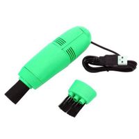 Mini USB Vacuum Cleaner Brush Electric Battery Operated Air Duster Rechargeable-Reusable Blower Dust Kit for Computer Keyboard Cleaning Dust Crumbs Paper scrapes Eraser Shedding Ash (Green)