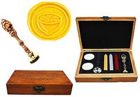 MNYR Vintage Lemon Fruit Luxury Wood Box Red Brass Metal Peacock Wedding Invitations Gift Cards Paper Stationary Envelope Seals Custom Logo Wax Seal Sealing Stamp Stick Melting Spoon Wood Gift Box Kit