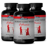 Macuna Pruriens - Horny Goat Weed Extreme - Natural and Herbal Female Sexual Enhancement (3 Bottles 180 Capsules)