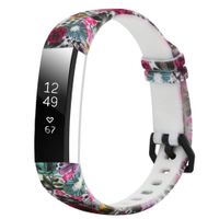 Tkasing for Fitbit Alta/Alta HR Wristband with Metal Clasp for Fitness Activity Tracker, Silicon Wrist Bands Replacement Accessories for Fitbit Alta/Alta HR(no Tracker) (Pattern08, Free Size)