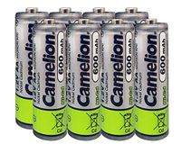 Camelion AA Size NiCd Nickel Cadmium 1.2V 600 mAh Rechargeable Battery for Solar Garden Lights (8 Pack)