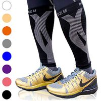 BLITZU Calf Brace Sleeves Compression Black L/XL