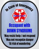 Down Syndrome Medical Alert Safety Decal Sticker
