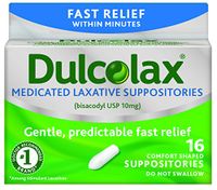 Dulcolax Medicated Laxative Suppositories, 16 Comfort-Shaped Suppositories