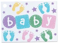 Baby Steps Theme Gift Cards3-3/4x2-3/4" (30 unit, 6 pack per unit.)