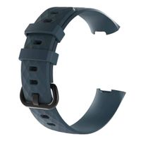 Janedream 3D Diamond Silicone Wristband Strap Fit for Fitbit Charge 3 Activity Tracker Smartwatch Replacement Band Rock Blue S