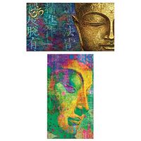 Decorative Matches, (Set of 3 Match Boxes) Long Wooden Matches,Strike Strip on Side of Box- Colored Match Tips- Candle and Fireplace Wooden Matches 4.375" x 2.35" x .75" (Golden Buddha)