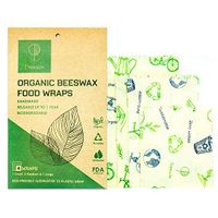 Beeswax Food Wrap Assorted 4 Pack: Organic Eco-Friendly Reusable Bees Wax Wraps are Sustainable and Biodegradable - Zero Waste Plastic Free Alternative for Food Storage - 1 Small, 2 Medium, 1 Large