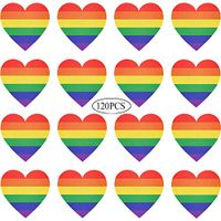 Gay Pride Stickers LGBT Rainbow Color Heart Shaped Stickers Roll for Gifts, Crafts, Envelope Sealing and Lesbian Gay Group Activities 1.6 x 1.6” (120pcs)