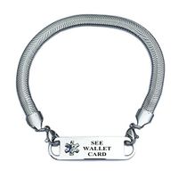 Pre-Engraved Chevron Pattern"See Wallet Card" Medical ID Bracelets for Women