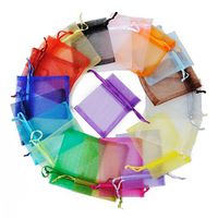 Mix Color Party Favor Bags Organza 3x4 inch 50pcs Organza Bag, Drawstring Bags for Wedding Baby Shower Favors Mesh Gift Bag Jewelry Candy Bag