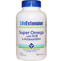 Life Extension Super Omega 3 Plus EPA/DHA with Sesame Lignans, Olive Extract, Krill and Astaxanthin 120 ct, 2 Pack