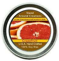Premium 100% All Natural Soy Wax Aromatherapy Candle - 2oz Tin -Grapefruit: A true-to-life blend of ripe, tangy grapefruit an exotic fruit that is citrusy and sweet.