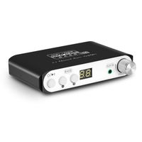 Q100 2.1 Channel Hi-Fi Bluetooth 5.0 Power Amplifier Class D Mini Stereo Audio Amp Speaker Subwoofer Wireless Receiver 80W+40Wx2 Dual DSP (Black)