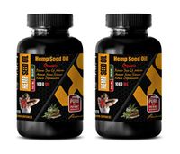 Anxiety Relief Supplements - Hemp Seed Oil 1000 MG Organic - Dietary Supplement - Hemp Oil Pure Organic - 2 Bottles (240 Liquid Capsules)