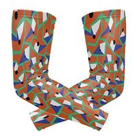 Unisex Arm Sleeve Geometric Memphis Style Modern Colorful UV Protection Arm Compression Sleeve Skin Protection Sport Arm Cooler Sleeve for Running Hiking Jogging Motorcycling Climbing Camping