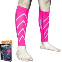 Meister Graduated 20-25mmHg Compression Running Leg Sleeves for Shin Splints (Pair) - Pink - Large