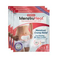 MenstruHeat Heating Pad for Menstrual Cramp Relief and PMS Comfort from Period Pain - Pack of 3 (Patches/Wraps/Pads)