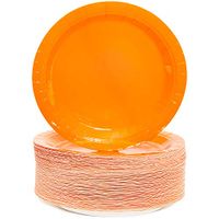 Blue Panda Neon Orange Paper Party Plates (100 Count) 9 Inches