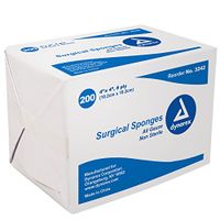 Dynarex Surgical Gauze Sponge 4"x 4" 8 Ply 20/200/Cs (4M)