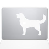 The Decal Guru I Love My Golden Retriever Decal Vinyl Sticker, 15" MacBook Pro (2016 & Newer Models), White (1483-MAC-15X-W)