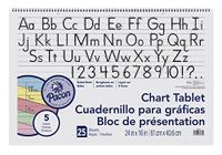 Pacon Chart Tablet, 24 x 16 Inches, 1-1/2 Inch Ruled Long Way, 25 Sheets - 384810